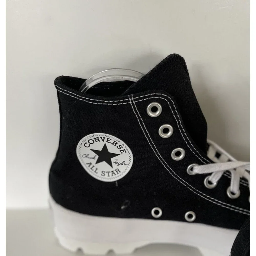 Converse Women Chuck Taylor All Star Platform Black White Canvas Shoes Size 9